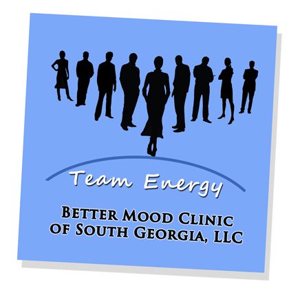 Clinic team silhouettes with blue backdrop.