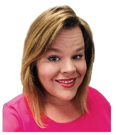 Woman in pink shirt smiling